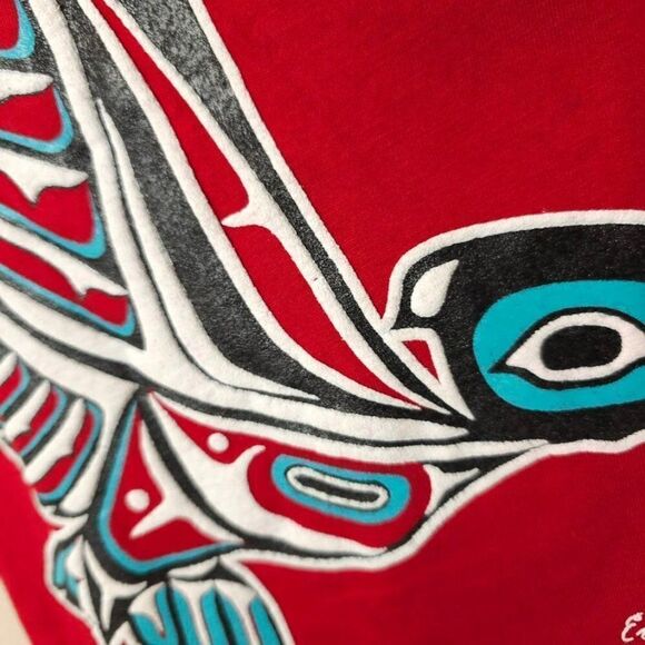 Raven Northwest Coast Art T Shirt Vintage 80s Seattle Made In USA Mens Large - Picture 3 of 7